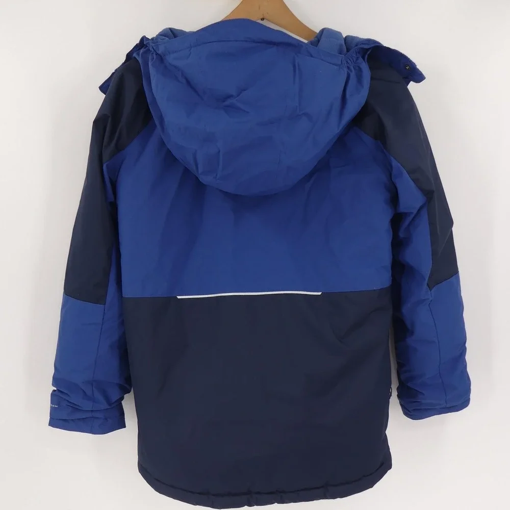 Columbia Jacket Blue Hooded Omni-Heat Insulated Full Zip Ski Parka Large 14/16
